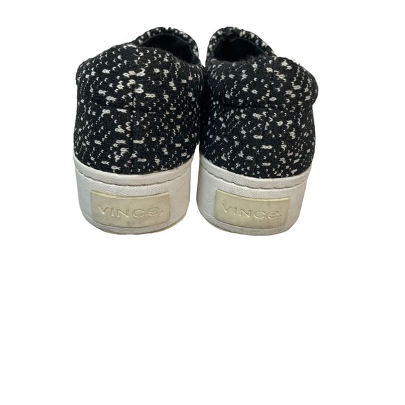 Vince Warren Tweed Knit Platform Slip On Sneakers Black White Size 6 - Picture 4 of 7